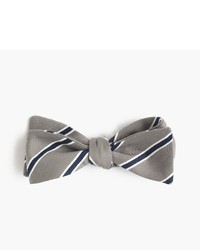 J.Crew Cotton Silk Bow Tie In Grey Stripe