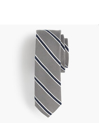 J.Crew Cotton Silk Bow Tie In Grey Stripe