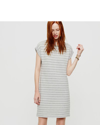 LOFT Petite Lou Grey Striped Summer Sweatshirt Dress