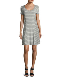 Kensie Scoop Neck Short Sleeve Striped Jersey Dress