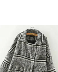 Lapel Striped Woolen Coat