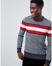 Pier One Jumper In Navy With Red And White Stripes