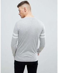Le Breve Lightweight Knitted Sweater With Arm Stripe