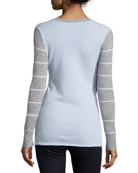 Autumn Cashmere Long Sleeve Striped Cashmere Sweater