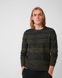 Express Marl Stripe Crew Neck Sweater