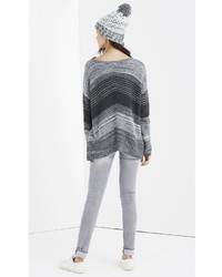 Oversized Textured Stripe Sweater