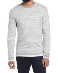 Vince Regular Fit Double Layer Stripe Crew Pullover