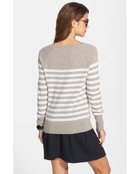 Halogen Stripe Cashmere Sweater