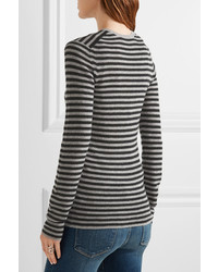 Vince Striped Cashmere Sweater Gray