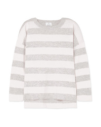 Allude Striped Wool And Cashmere Blend Sweater