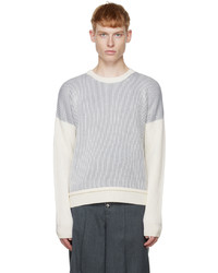 CALVINLUO White Gray Stripe Sweater