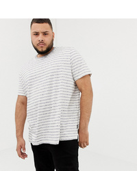 Burton Menswear Big Tall T Shirt In Ecru Stripe