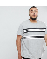 Burton Menswear Big Tall T Shirt In Grey Stripe
