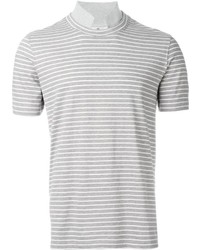 Brunello Cucinelli Insert Collar Striped T Shirt