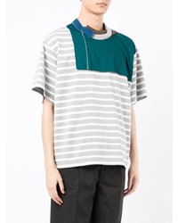 Kolor Contrast Panel Striped T Shirt