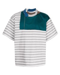 Kolor Contrast Panel Striped T Shirt