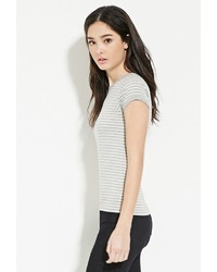 Forever 21 Contrast Trim Striped Tee