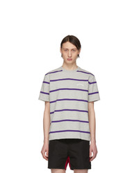Noah NYC Grey And Purple Stripe Hallelujah T Shirt