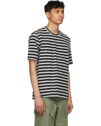 Junya Watanabe Grey Black Horizontal Stripe T Shirt