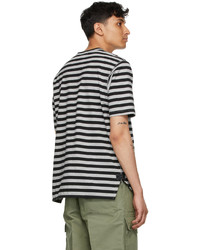 Junya Watanabe Grey Black Horizontal Stripe T Shirt