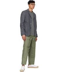 Junya Watanabe Grey Black Horizontal Stripe T Shirt