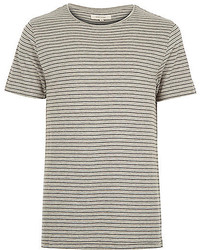 River Island Grey Fine Stripe T Shirt