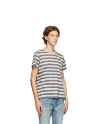 Saint Laurent Grey Stripe T Shirt