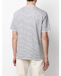 Brunello Cucinelli Horizontal Stripe Print Cotton T Shirt