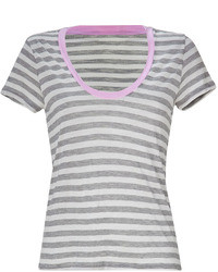 L'Agence Lagence Heather Greylilac Striped T Shirt