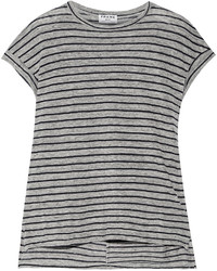 Frame Le Muscle Striped Slub Linen T Shirt Gray