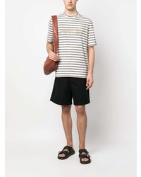 Lanvin Logo Embroidered Striped T Shirt