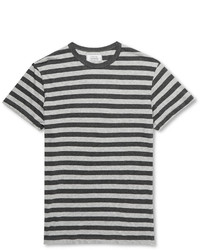 Officine Generale Striped Cotton And Silk Blend T Shirt