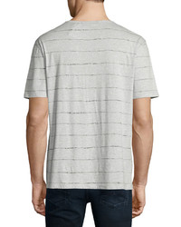 Alexander Wang Scribble Stripe Short Sleeve T Shirt Heather Gray