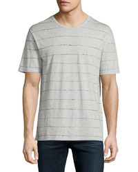 Alexander Wang Scribble Stripe Short Sleeve T Shirt Heather Gray