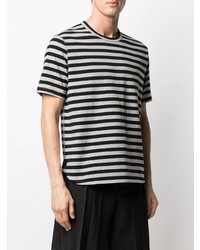 Junya Watanabe MAN Short Sleeved Striped Side Slit T Shirt