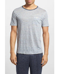 Daniel Buchler Stripe Knit Linen Crewneck T Shirt