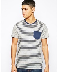 Solid Stripe T Shirt With Anchor Print