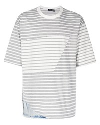 FIVE CM Striped Patchwork T Shirt