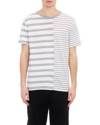 Alexander Wang T By Stripe Spliced T Shirt Grey