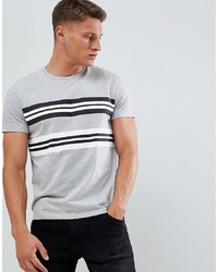Burton Menswear T Shirt In Grey Stripe