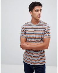 Burton Menswear T Shirt In Orange Stripe