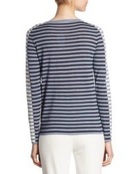 Akris Punto Tri Color Striped Knit Top