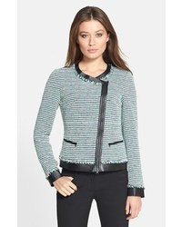 Grey Horizontal Striped Jacket