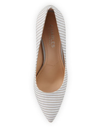 Charles by Charles David Pact Striped Leather Pointed Toe Pump Fog