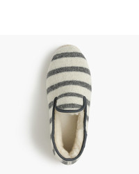J.Crew Armor Lux French Wool Slippers In Grey Stripe
