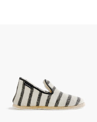 J.Crew Armor Lux French Wool Slippers In Grey Stripe