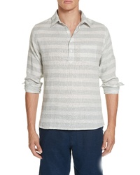 Onia Chambray Stripe Pullover Woven Shirt