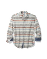 Tommy Bahama Coral Horizon Stripe Button Up Shirt In Oil Blue At Nordstrom