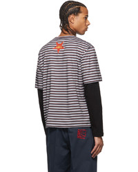 Rassvet Brown Grey Striped Slava Mogutin Edition Long Sleeve T Shirt