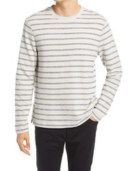 Club Monaco Slim Fit Stripe Long Sleeve Cotton T Shirt